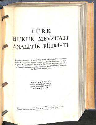 Türk Hukuk Mevzuatı Analitik Fihristi 1958 KTP348 - 1