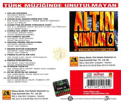 Türk Müziğinde Unutulmayan Altın Şarkılar 6 * ( İkinci El ) CD Müzik CD2131 - 2