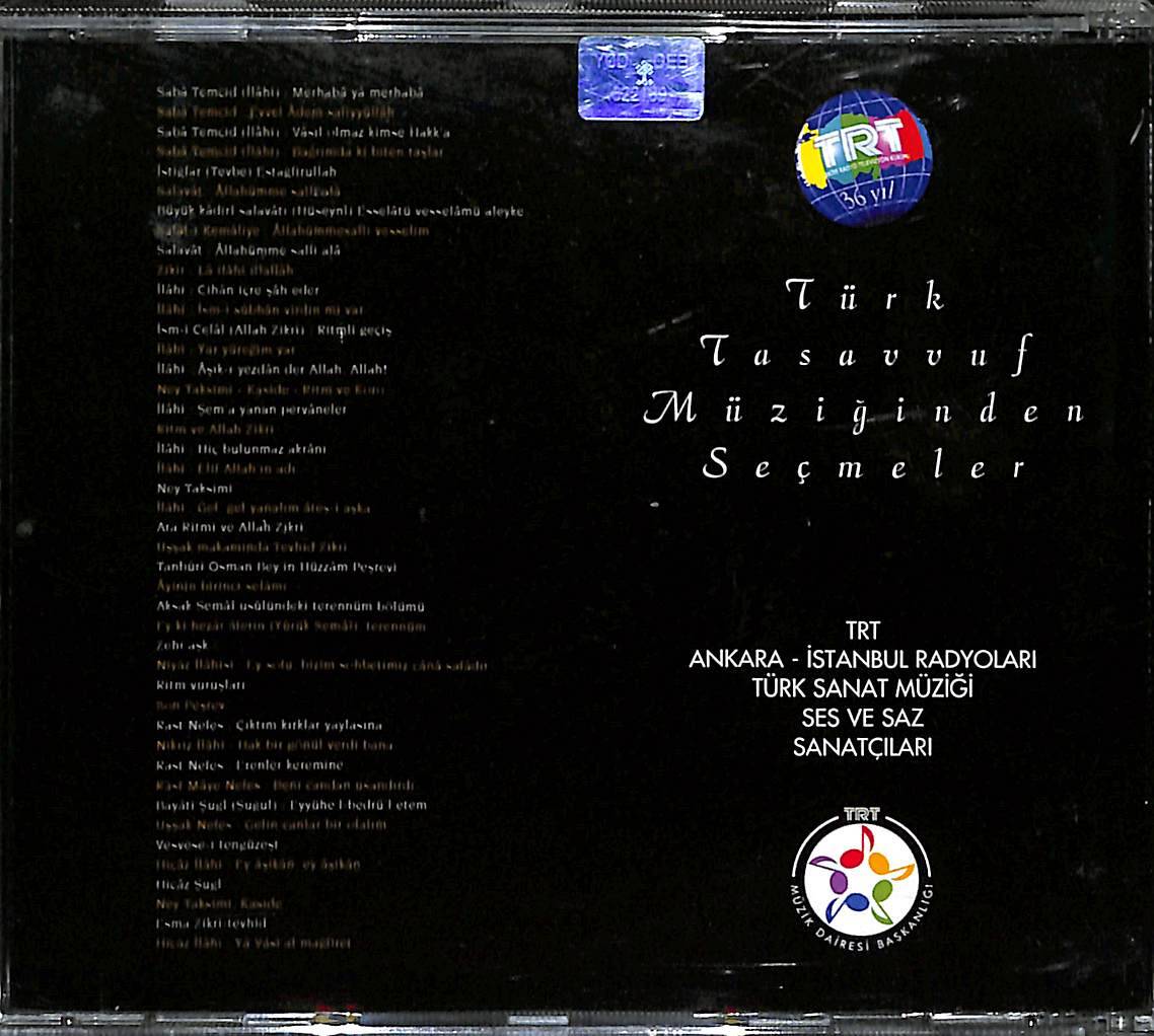 Türk Tasavvuf Müziğinden Seçmeler CD (İkinci El) CD3673 - 2