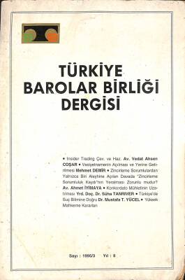 Türkiye Barolar Birliği Dergisi Sayı 3 Yıl 1995 NDR79600 - 1