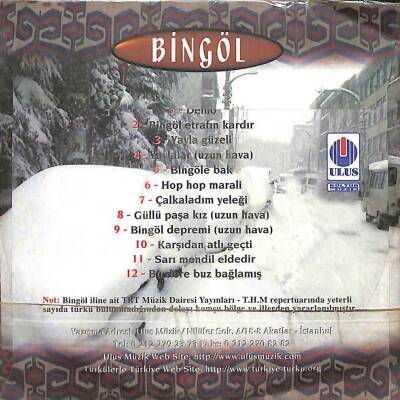 Türkülerle Türkiye Bingöl CD Müzik CD2849 - 8