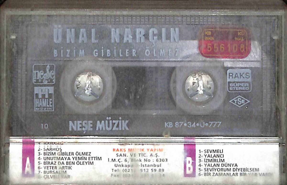 Ünal Narçın - Bizim Gibiler Ölmez Kaset (Kırmızı Bandrol - İkinci El) KST27444 - 2