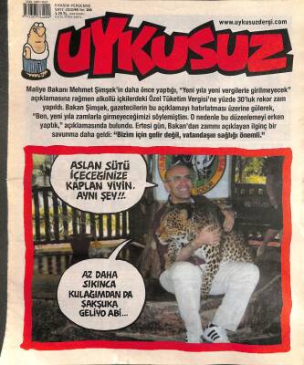 Uykusuz Mizah Dergisi 4 Kasım 2010 Perşembe Sayı45 No166 Aslan Sütü İçeceğinize Kaplan Yiyin,Aynı Şey!!. NDR73870 - 1