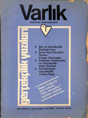 Varlık Aylık Edebiyat Ve Sanat Degisi Mart 1984 Sayı918 NDR81528 - 1