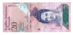 Venezuela 20 Bolivares 2013 Çil YKP7919 - 1