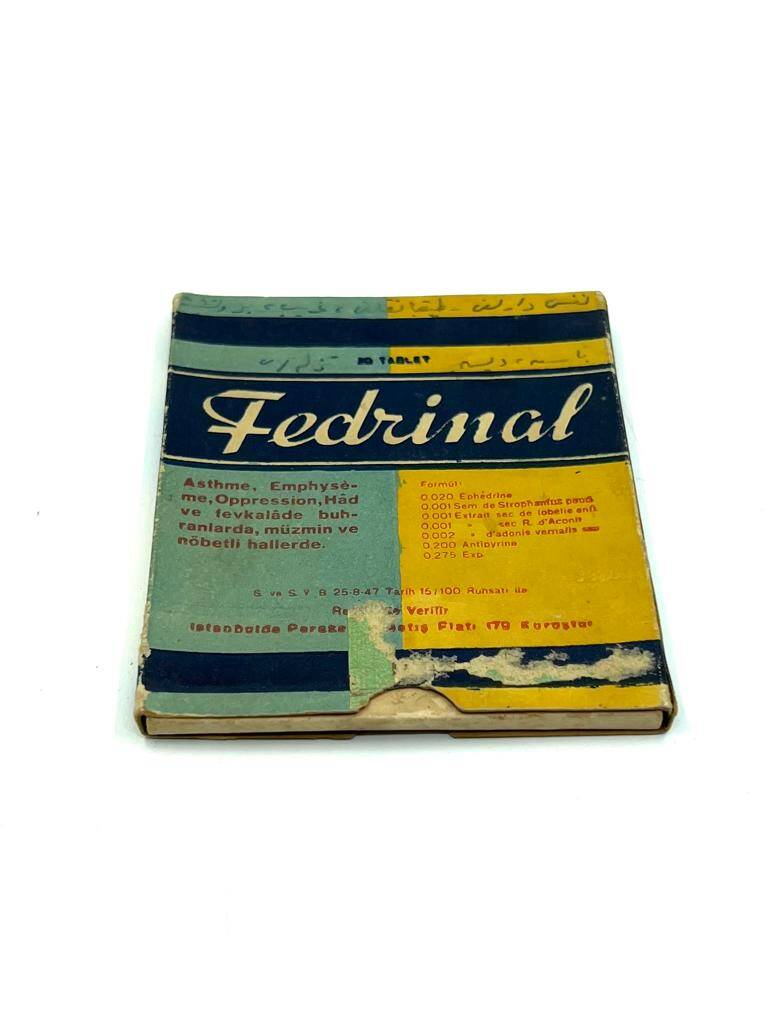 Vintage Fedrinal Tablet 1947 İlaç Kutusu MDL131 - 2