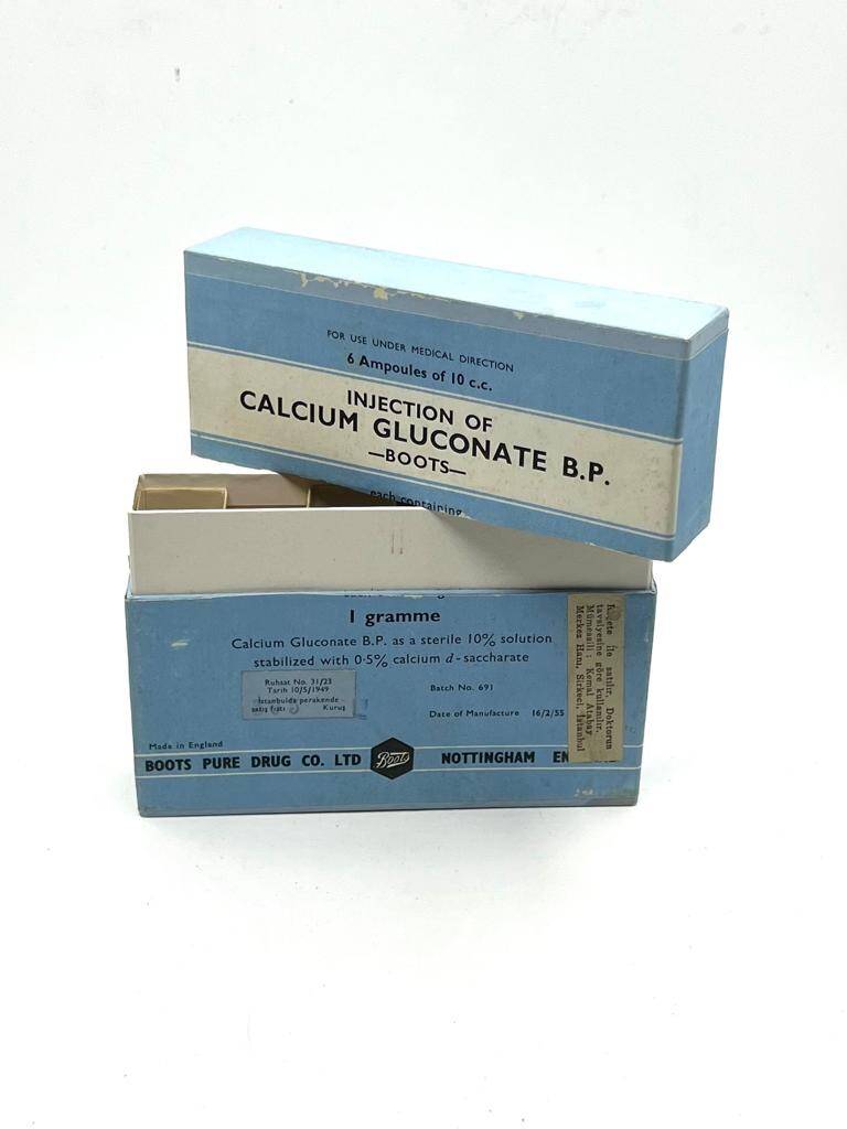 Vintage Calcıum Gluconate B.P 1949 İlaç Kutusu MDL160 - 1