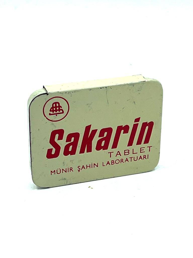 Vintage Sakarin Tablet 1940 Dolu Teneke İlaç Kutusu MDL109 - 1