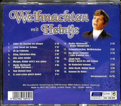 Weihnachten Mit Heintje * ( İkinci El ) CD Müzik CD1684 - 2