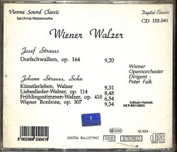 Wiener Walzer - JosefStrauss Dorfschwalben, op.164 (CD Sıfırdır) CD2871 - 4