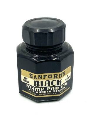 Wintage SANFORDS BLACK STAMP PAD Kullanılmamış Dolu Mürekkep - 1