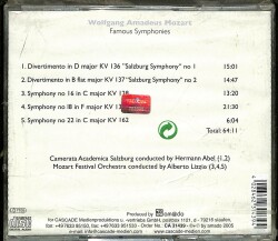 Wolfgang Amadeus Mozart - Famous Symphonies CD (Sıfır) CD3530 - 2