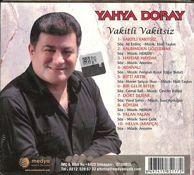 Yahya Doray - Vakitli Vakitsiz (Sıfır Ürün) CD Müzik CD3408 - 2