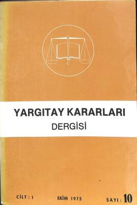 YARGITAY KARARLARI DERGİSİ CİLT1 Ekim 1975 SAYI10 KTP354 - 1