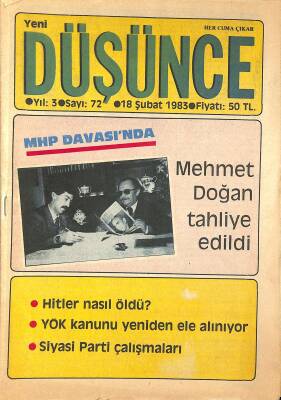 Yeni Düşünce 18 Şubat 1983 - Mehmet Doğan Tahliye Edildi NDR84812 - 1