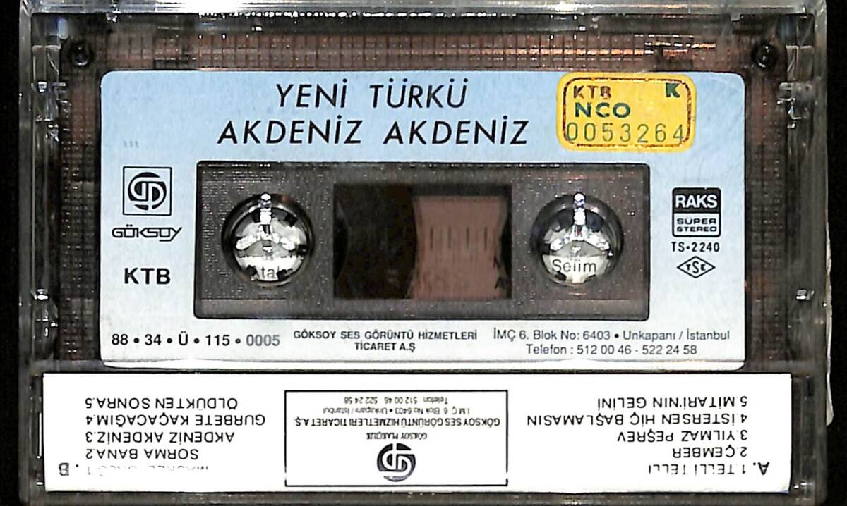 Yeni Türkü - Akdeniz Akdeniz Kaset (Sarı Bandrol - İkinci El) KST27088 - 2