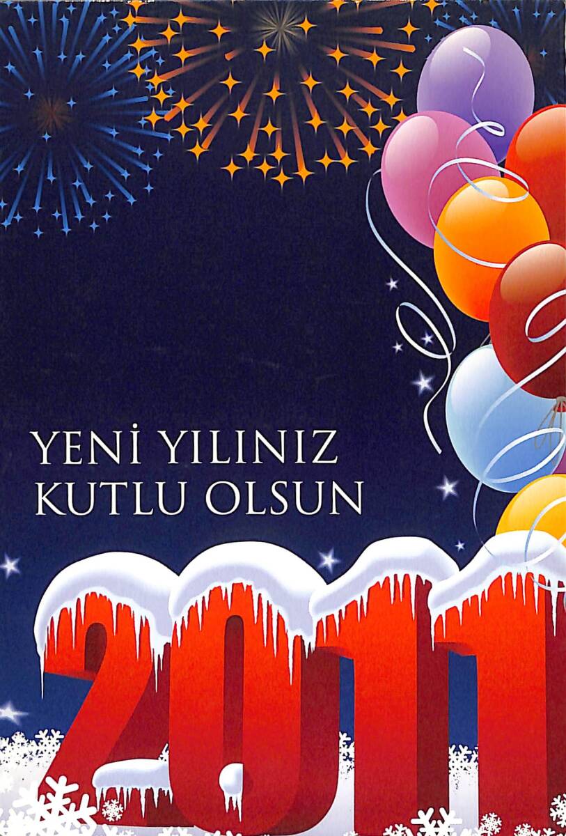 Yılbaşı Yeni Yıl Kartpostal (Küçük Boy) KRT21554 - 1