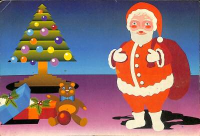 Yılbaşı (Yeniyıl) Noel Baba Temalı Kartpostal KRT12394 - 1