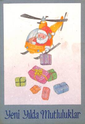 Yılbaşı (Yeniyıl) Noel Baba Temalı Kartpostal KRT14209 - 1