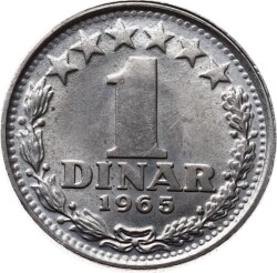 Yugoslavya 1 Dinar 1965 ÇİL YMP7585 - 1