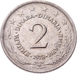 Yugoslavya 2 Dinara 1973 ÇİL YMP10432 - 1