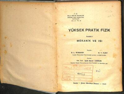 YÜKSEK PRATİK FİZİK FASİKÜL 1 MEKANİK VE ISI KTP2890 - 1