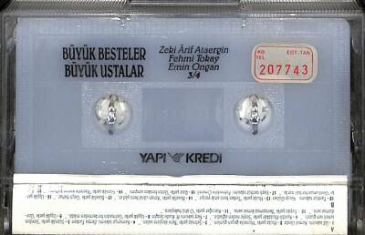 Zeki Arif Ataergin-Fehmi Tokay-Emin Ongan *Büyük Besteler Büyük Ustalar 34 * Kaset KST18199 - 2