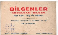 ZEYTİNYAĞ-SABUN 1940 Bilginler Yağ ve Sabun Kartvizit EFM981 - 1