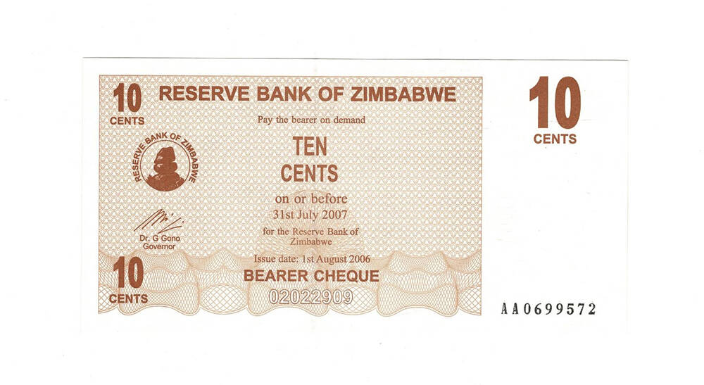 Zimbabwe 10 Cents 2007 Çil YKP7851 - 1