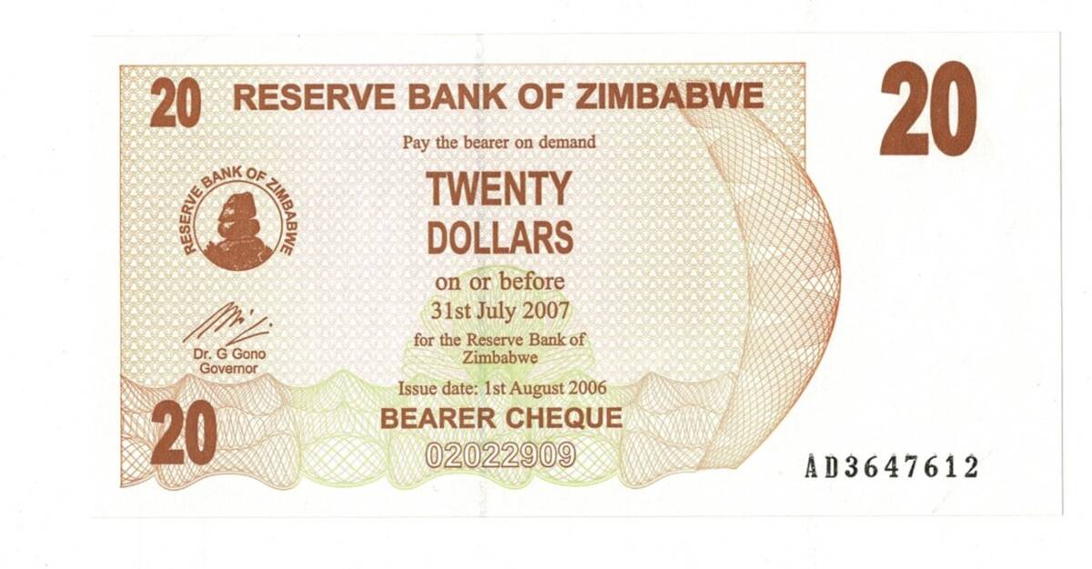 Zimbabwe 20 Dolar 2007 Çil YKP7932 - 1