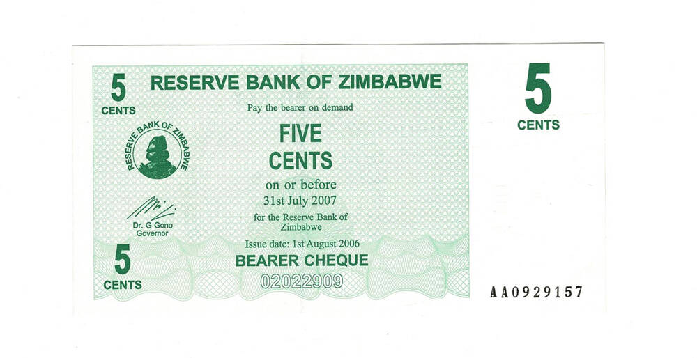 Zimbabwe 5 Cent 2007 Çil YKP7849 - 1